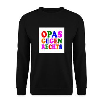 Opas gegen rechts - Unisex Pullover - Schwarz - Vorne - Alina (178cm) & Michal (187cm)