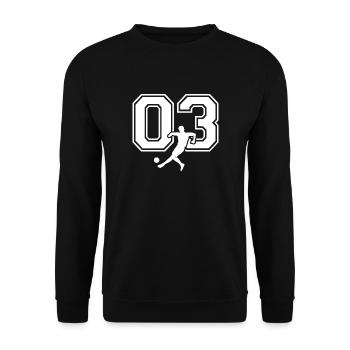 Soccer Number 03 Soccer Player - Unisex Sweatshirt - black - Front - Alina (178cm) & Michal (187cm)