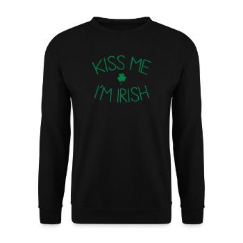 kiss me im Irish cute - Unisex Pullover - Schwarz - Vorne - Alina (178cm) & Michal (187cm)