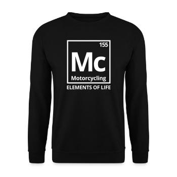 Éléments de la vie: 155 Tableau périodique de la moto - Sweat-shirt Unisexe - noir - Devant - Alina (178cm) & Michal (187cm)