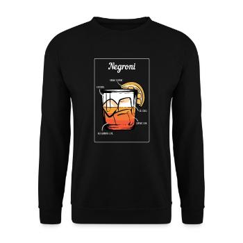 Negroni Cocktail Bar Drink Barkeeper Restaurant - Unisex Pullover - Schwarz - Vorne - Alina (178cm) & Michal (187cm)