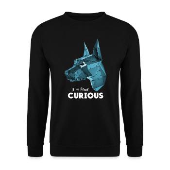 I'm Steel Curious Funny Graphic - Unisex Sweatshirt - black - Front - Alina (178cm) & Michal (187cm)