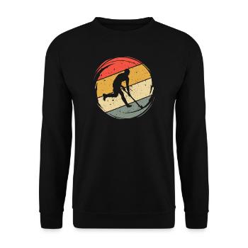 Joueur de hockey sur gazon Joueur de hockey rétro - Sweat-shirt Unisexe - noir - Devant - Alina (178cm) & Michal (187cm)