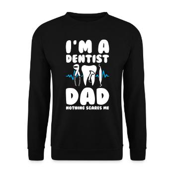 Dentist Dad - Unisex Pullover - Schwarz - Vorne - Alina (178cm) & Michal (187cm)