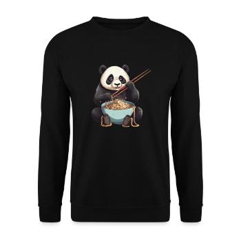 Panda Ramen: Noodle Chaos - Unisex Sweatshirt - black - Front - Alina (178cm) & Michal (187cm)