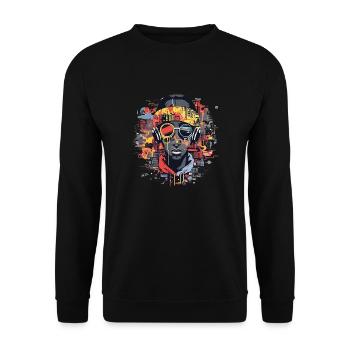 Cultural beats unleashed - cool rap design - Unisex Sweatshirt - black - Front - Alina (178cm) & Michal (187cm)