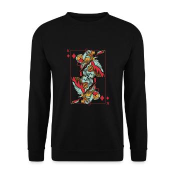 Eagle Steampunk Card Game Karo King Poker - Unisex Sweatshirt - black - Front - Alina (178cm) & Michal (187cm)
