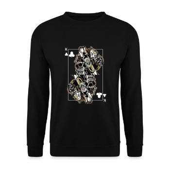Panther Steampunk Jeu de Cartes Clubs King Poker - Sweat-shirt Unisexe - noir - Devant - Alina (178cm) & Michal (187cm)