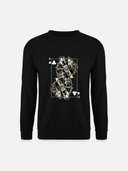 Panther Steampunk Kartenspiel Kreuz König Poker - Unisex Pullover - Schwarz