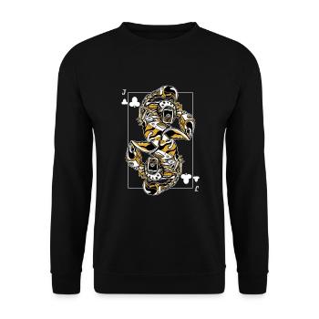 Scorpio Steampunk Jeu de Cartes Clubs Jack Poker - Sweat-shirt Unisexe - noir - Devant - Alina (178cm) & Michal (187cm)