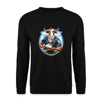 Cows Rugby - Unisex Sweatshirt - black - Front - Alina (178cm) & Michal (187cm)