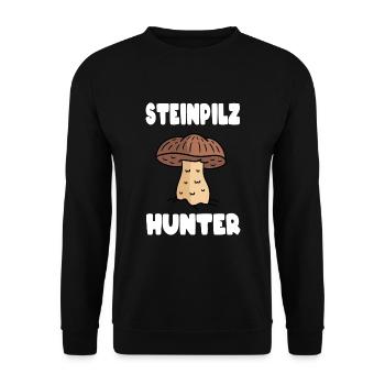 Porcini Mushroom Mushroom Mushroom Hunter - Unisex Sweatshirt - black - Front - Alina (178cm) & Michal (187cm)