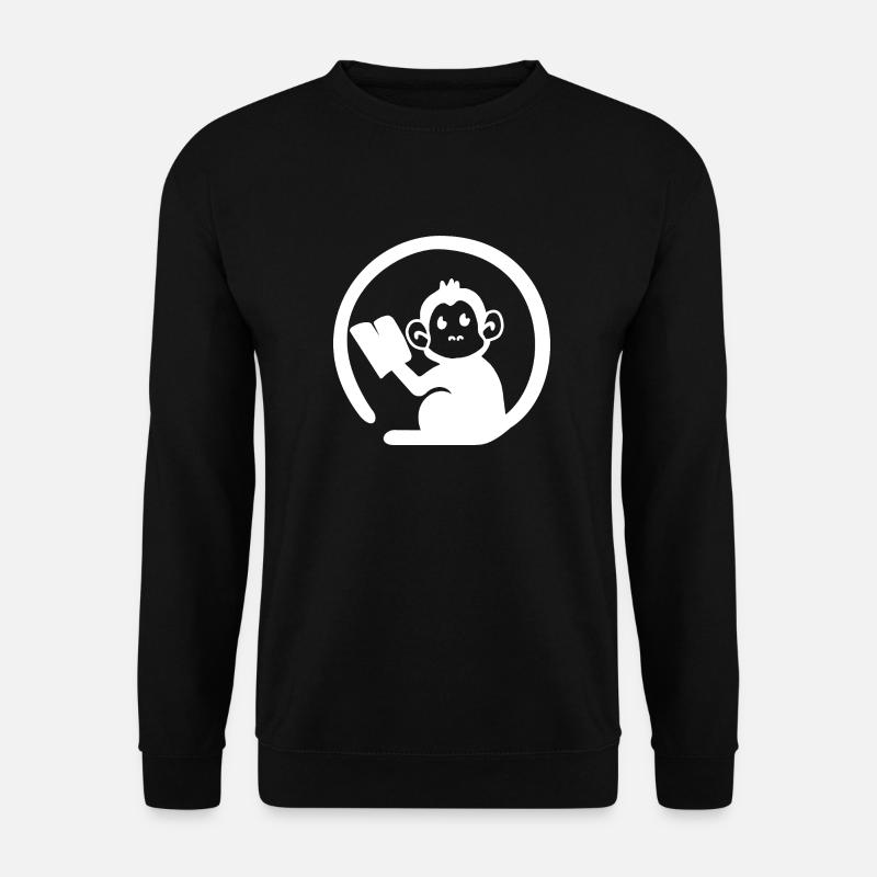 Monkey reading book - Unisex Sweatshirt - black