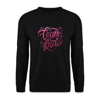Team Bride en paillettes roses pour votre enterrement de vie de garçon - Sweat-shirt Unisexe - noir - Devant - Alina (178cm) & Michal (187cm)