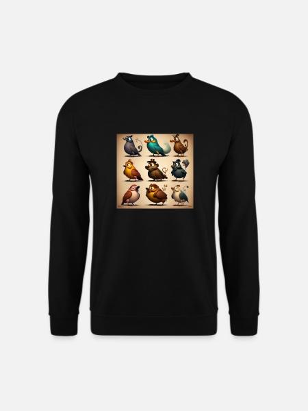 Animated Birds - Unisex Sweatshirt - black