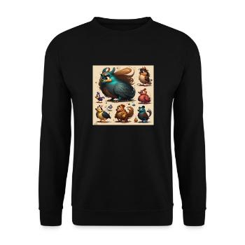 Animated Cosie - Unisex Sweatshirt - black - Front - Alina (178cm) & Michal (187cm)