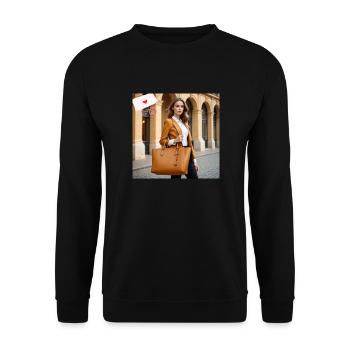 Grand sac - Sweat-shirt Unisexe - noir - Devant - Alina (178cm) & Michal (187cm)