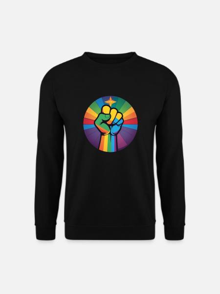 LGBTQ Hand - Regenbogen gay pride - Unisex Pullover - Schwarz