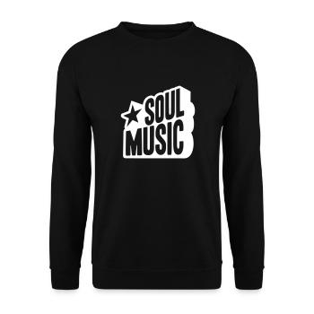SOUL MUSIC LOGO MIT STERN - Unisex Pullover - Schwarz - Vorne - Alina (178cm) & Michal (187cm)
