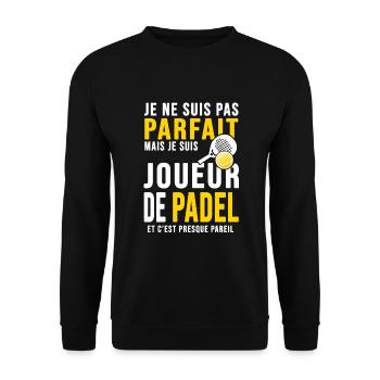 padel joueur parfait humour joueur tennis padel - Sweat-shirt Unisexe - noir - Devant - Alina (178cm) & Michal (187cm)