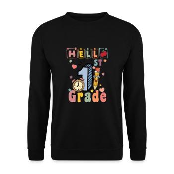 Bonjour Première année Rainbow Girls Boys Équipe d’enseignants - Sweat-shirt Unisexe - noir - Devant - Alina (178cm) & Michal (187cm)