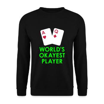 World's okayest player (two playing cards) - Unisex Sweatshirt - black - Front - Alina (178cm) & Michal (187cm)