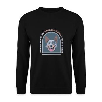 Australischer Rinderhund Komisch - Unisex Pullover - Schwarz - Vorne - Alina (178cm) & Michal (187cm)