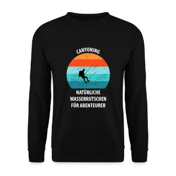 Canyoning Bergsteigen Klettern Wandern Berge - Unisex Pullover - Schwarz - Vorne - Alina (178cm) & Michal (187cm)