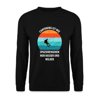 Canyoning Bergsteigen Klettern Wandern Berge - Unisex Pullover - Schwarz - Vorne - Alina (178cm) & Michal (187cm)