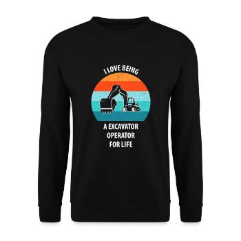 Excavatrice Excavatrice Conducteur Excavatrice Camion - Sweat-shirt Unisexe - noir - Devant - Alina (178cm) & Michal (187cm)