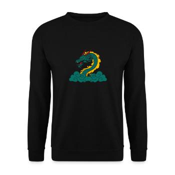 Année du Dragon 2024 - Sweat-shirt Unisexe - noir - Devant - Alina (178cm) & Michal (187cm)