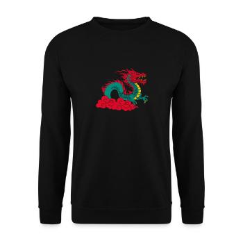 Year of the Dragon 2024 - Unisex Sweatshirt - black - Front - Alina (178cm) & Michal (187cm)