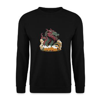 Jahr Des Drachen 2024 - Unisex Pullover - Schwarz - Vorne - Alina (178cm) & Michal (187cm)