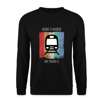 Train Railway Railroad Worker Trains Train Driver - Unisex Sweatshirt - black - Front - Alina (178cm) & Michal (187cm)