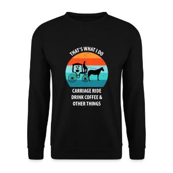 Coachman Carriage Horse-drawn carriage Coffee - Unisex Sweatshirt - black - Front - Alina (178cm) & Michal (187cm)