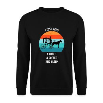 Coachman Carriage Horse-drawn carriage Coffee - Unisex Sweatshirt - black - Front - Alina (178cm) & Michal (187cm)