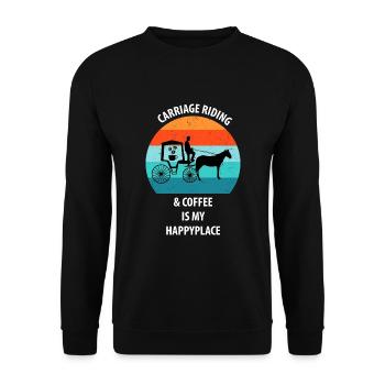 Cocher Calèche Calèche Café - Sweat-shirt Unisexe - noir - Devant - Alina (178cm) & Michal (187cm)