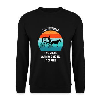 Cocher Calèche Calèche Café - Sweat-shirt Unisexe - noir - Devant - Alina (178cm) & Michal (187cm)