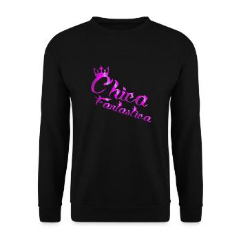 Chica Fantastica dos-santos-fashion - Unisex Pullover - Schwarz - Vorne - Alina (178cm) & Michal (187cm)