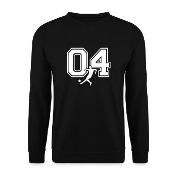 Soccer Number 04 Soccer Player - Unisex Sweatshirt - black - Front - Alina (178cm) & Michal (187cm)