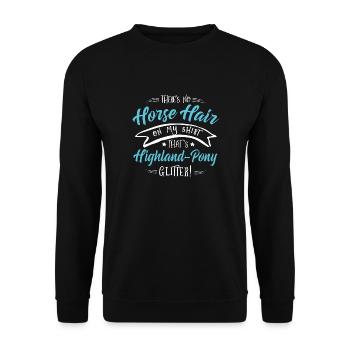 Cadeau drôle d'amusement de paillettes de cheval des montagnes Highland - Sweat-shirt Unisexe - noir - Devant - Alina (178cm) & Michal (187cm)