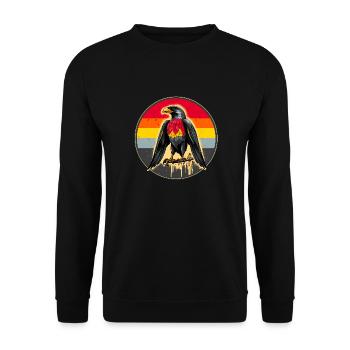Adler mit deutschland Farben - Unisex Pullover - Schwarz - Vorne - Alina (178cm) & Michal (187cm)