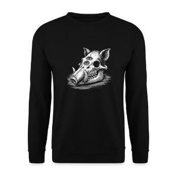 Crane Sanglier quatre yeux - Sweat-shirt Unisexe - noir - Devant - Alina (178cm) & Michal (187cm)