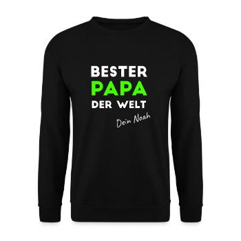 Bester Papa Der Welt Dein Noah Vorname Jungen - Unisex Pullover - Schwarz - Vorne - Alina (178cm) & Michal (187cm)