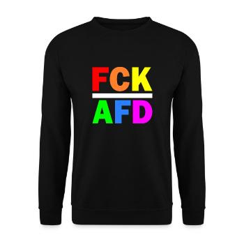 Fck afd - Unisex Pullover - Schwarz - Vorne - Alina (178cm) & Michal (187cm)