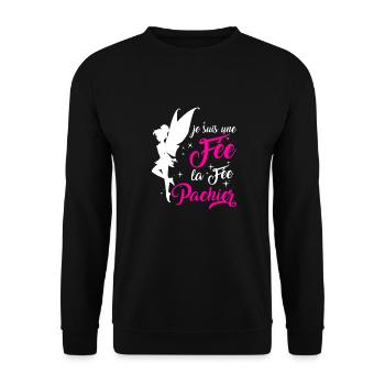 Je Suis Une Fée La Fée Pachier - Sweat-shirt Unisexe - noir - Devant - Alina (178cm) & Michal (187cm)