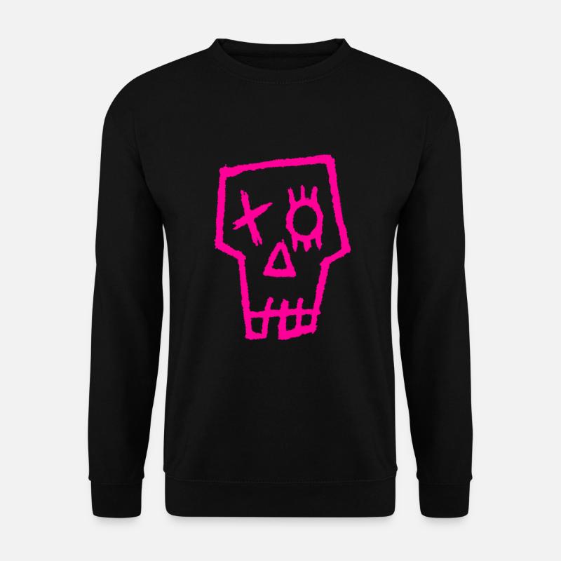 Totenkopf Pink - Unisex Pullover - Schwarz