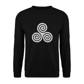 Triskelion grau - Unisex Pullover - Schwarz - Vorne - Alina (178cm) & Michal (187cm)