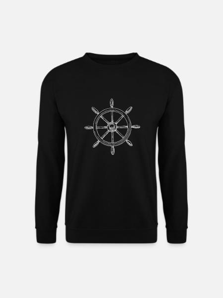 Captain Boat Steering Wheel Sailing Hobby - Unisex Sweatshirt - black