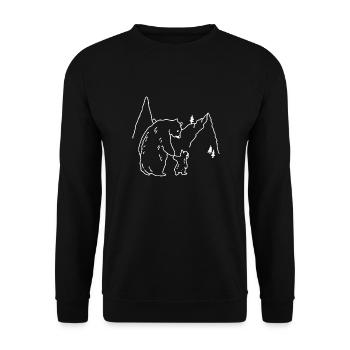 Ours famille enfant montagnes - Sweat-shirt Unisexe - noir - Devant - Alina (178cm) & Michal (187cm)